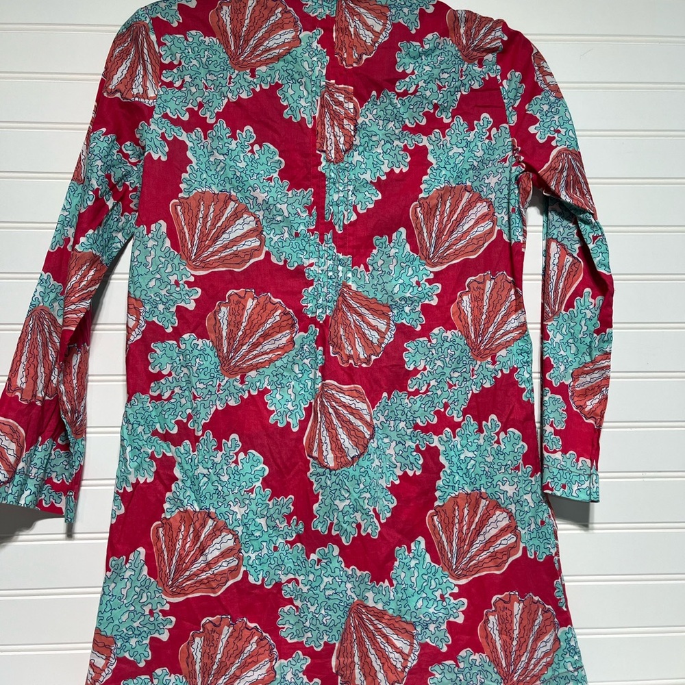 Lilly Pulitzer Women's Beaded Tunic Top, pink and blue, cover up, preppy, XS - Picture 5 of 9